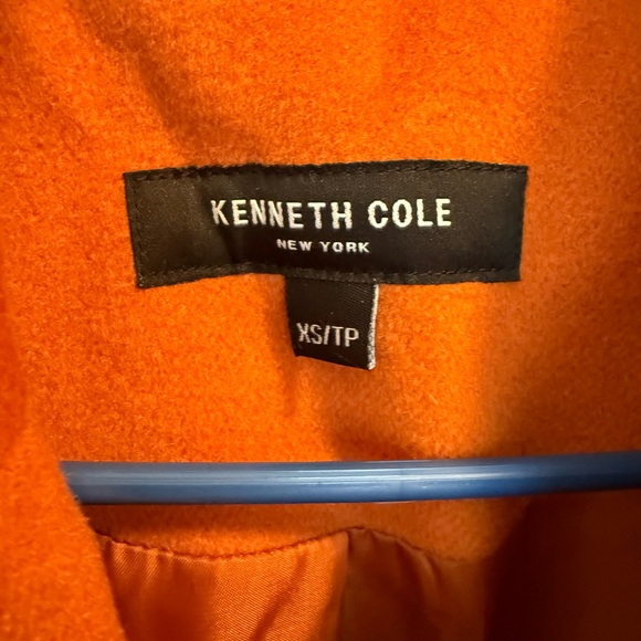 Kenneth Cole Women’s Orange Double Breast Peacoat with Notch Collar - Size XS - Picture 2 of 11